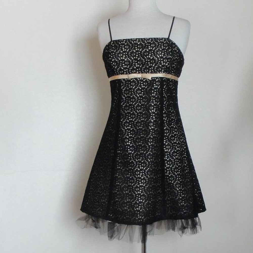 Candie's Black Eyelet Spaghetti Strap  Dress sz 11